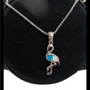 Elegant Silver Flamingo Pendant Necklace